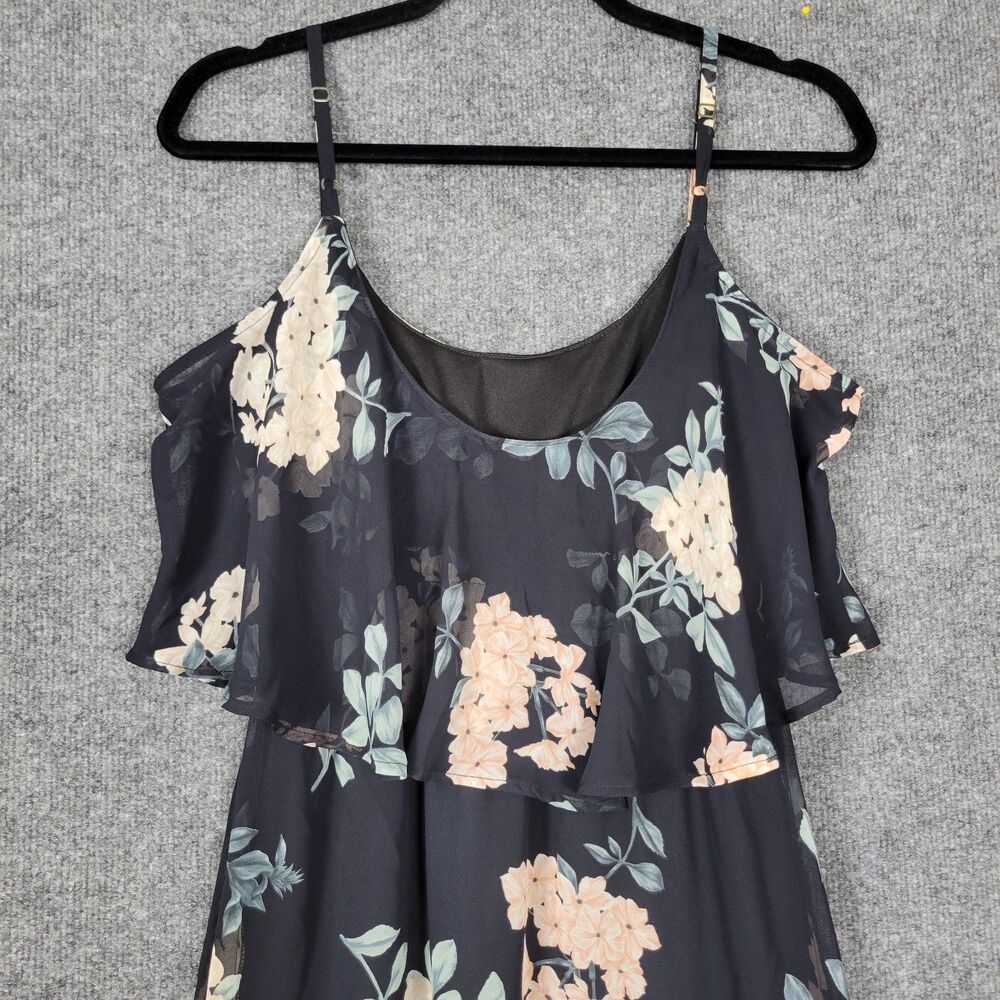 SHOW ME YOUR MUMU Caitlin Blue Floral Ruffle Flounce Chiffon Maxi Dress SIZE XS - Picture 6 of 12